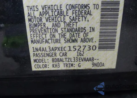 2014 Nissan Altima 2.5 Sv из США, поврежденный, VIN 1N4AL3APXEC152730